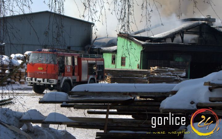 Pożar w bieckim tartaku