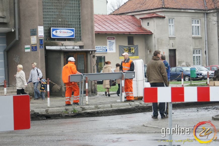 Przebudowa ulicy Bieckiej dzień 1