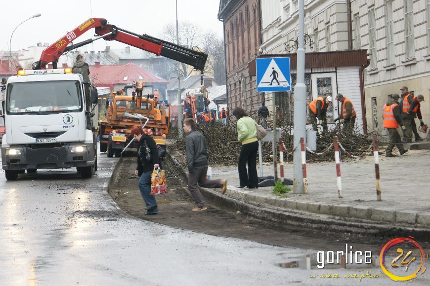 Przebudowa ulicy Bieckiej dzień 1