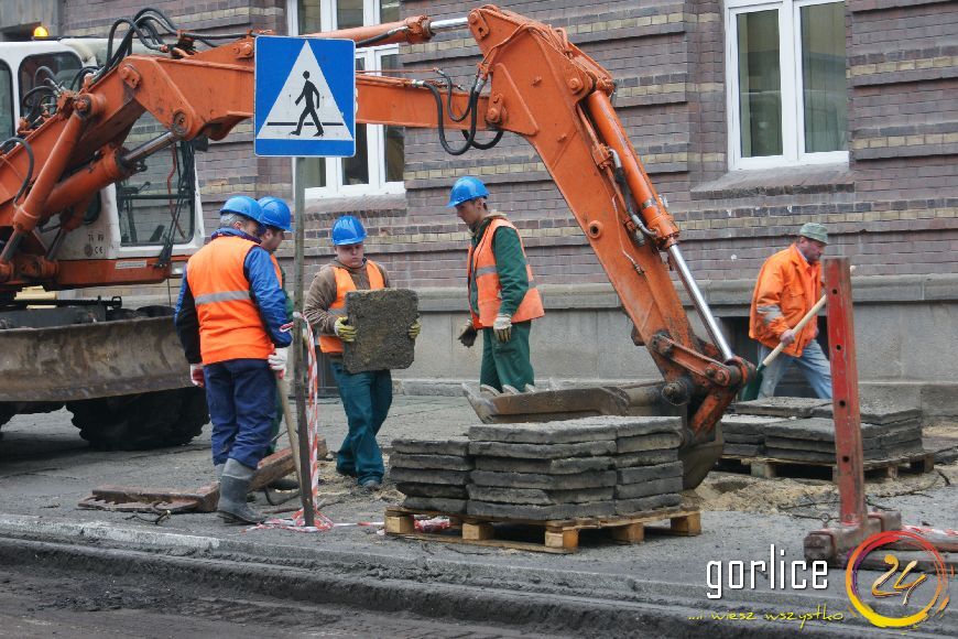 Przebudowa ulicy Bieckiej dzień 1