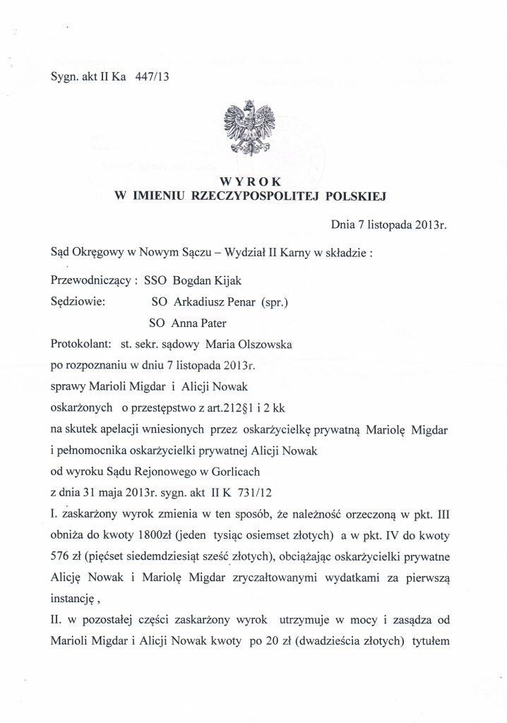 Migdar vs. Nowak kolejna sądowa batalia