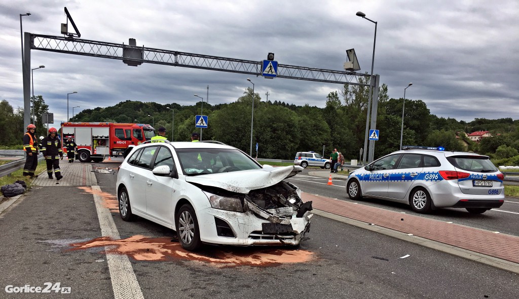Biecz: DK28 zderzenie Chevroleta i Daewoo