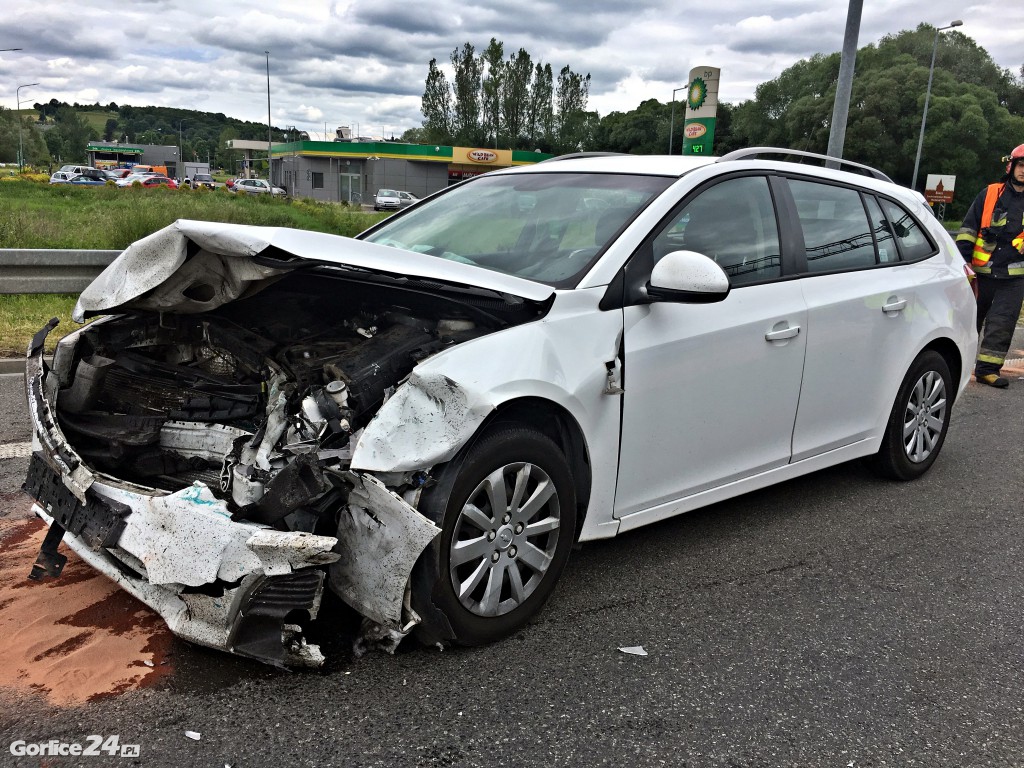 Biecz: DK28 zderzenie Chevroleta i Daewoo