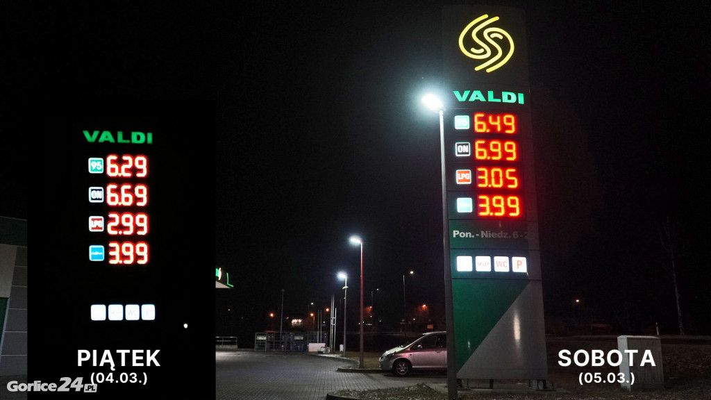 Ceny paliw na gorlickich stacjach (5 marzec 2022)