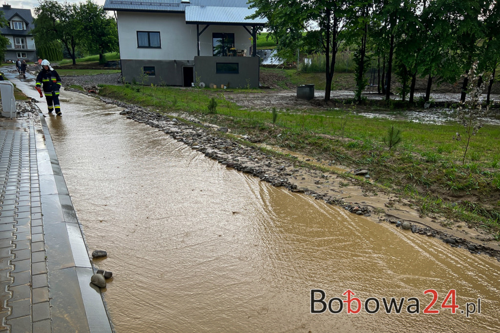 Podtopienia w gminie Bobowa 09.06.