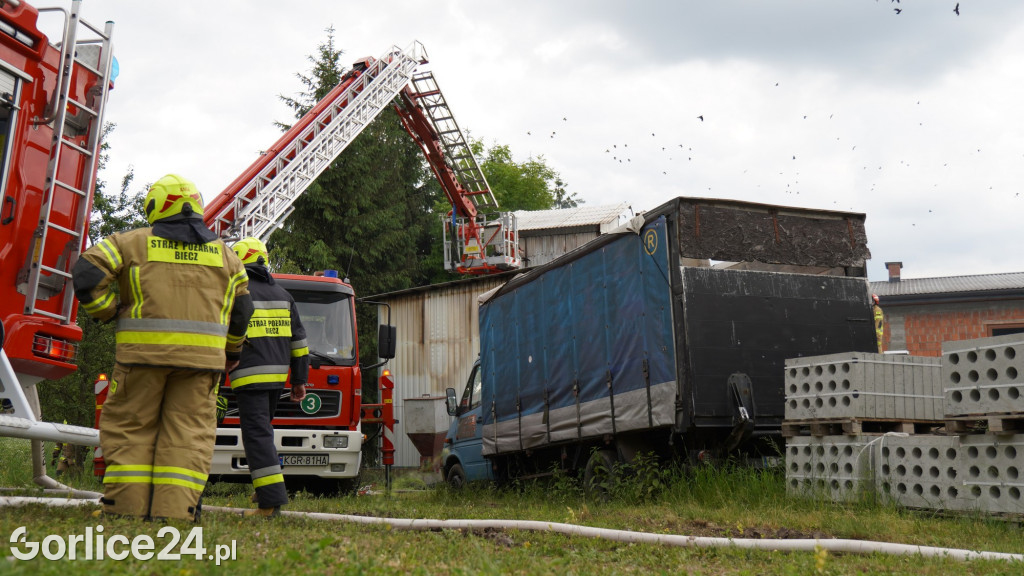 Pożar stolarni w Bieczu