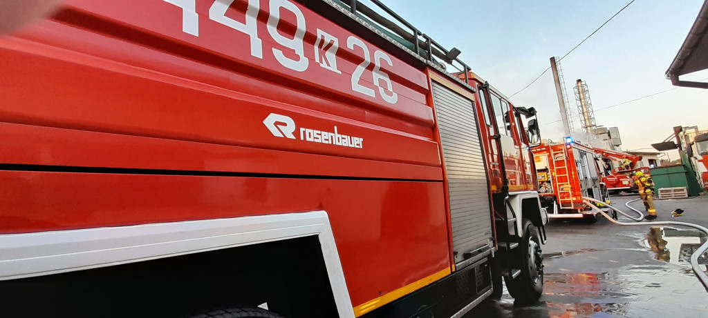 Pożar w zakładzie drzewnym w Bieczu 20.07.