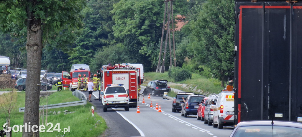 Kolizja w Ropie - DK28 zablokowana 03.08.