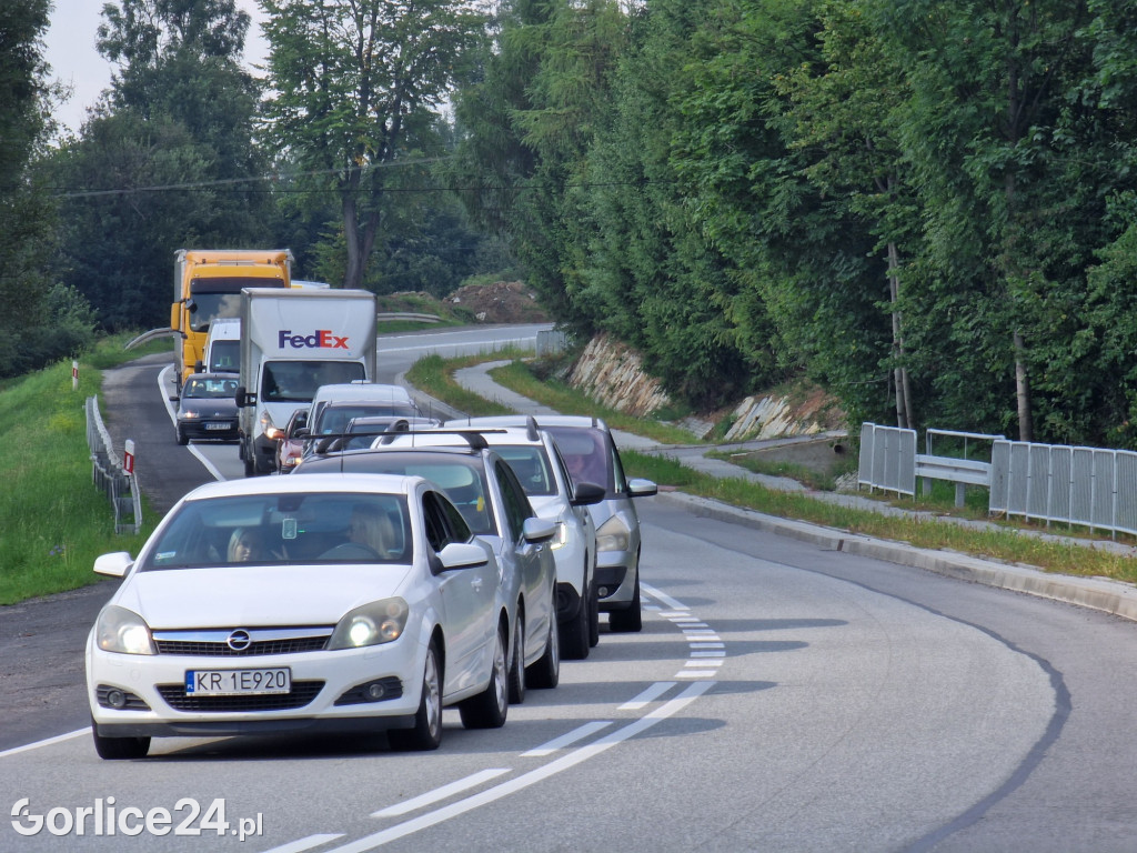 Kolizja w Ropie - DK28 zablokowana 03.08.