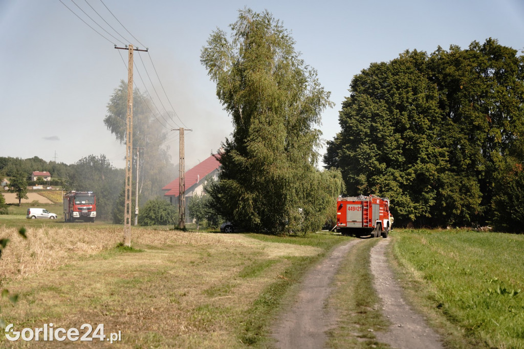 Pożar drewnianego budynku w Kobylance 04.09.