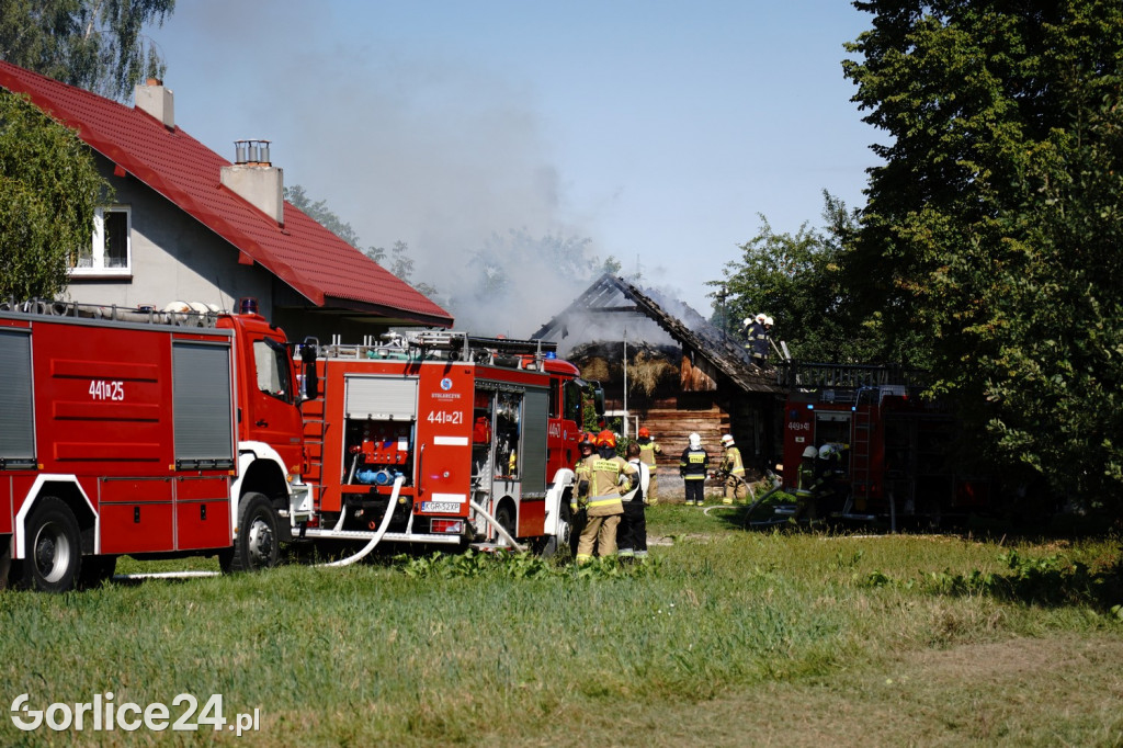 Pożar drewnianego budynku w Kobylance 04.09.