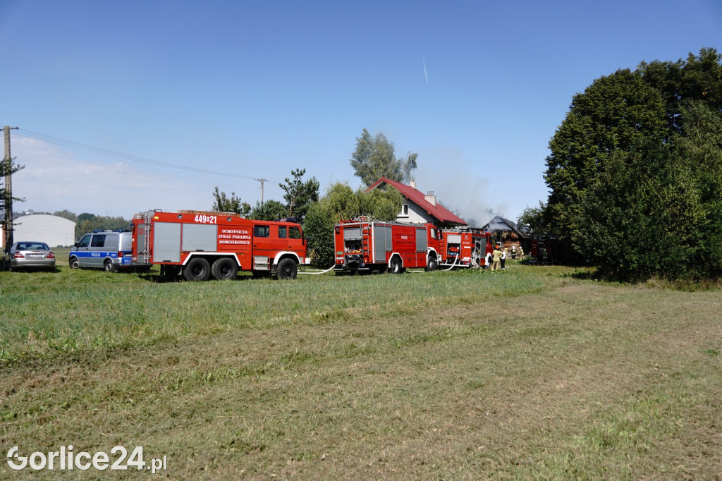 Pożar drewnianego budynku w Kobylance 04.09.
