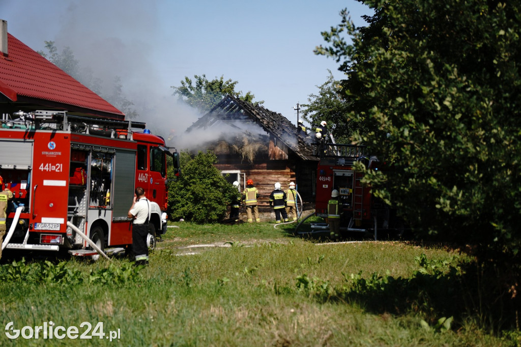 Pożar drewnianego budynku w Kobylance 04.09.