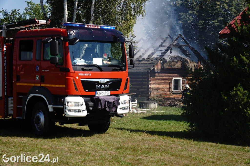 Pożar drewnianego budynku w Kobylance 04.09.