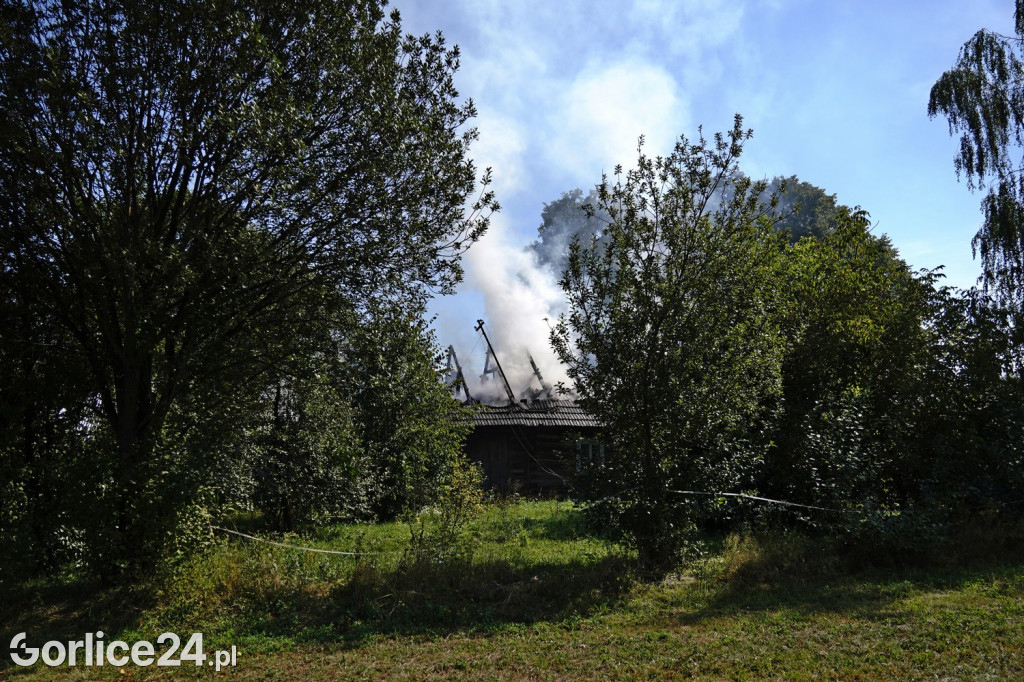 Pożar drewnianego budynku w Kobylance 04.09.