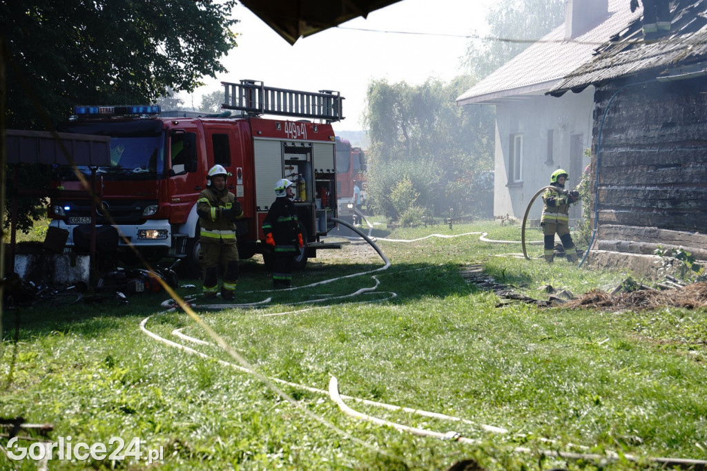 Pożar drewnianego budynku w Kobylance 04.09.