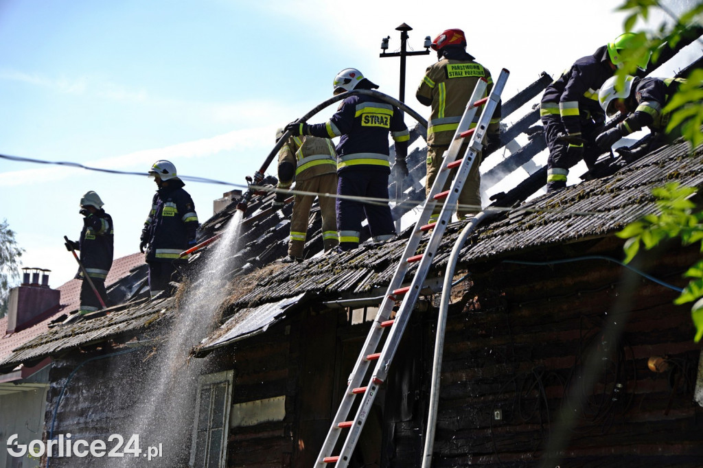 Pożar drewnianego budynku w Kobylance 04.09.