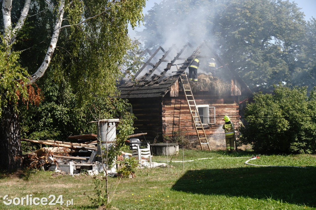 Pożar drewnianego budynku w Kobylance 04.09.
