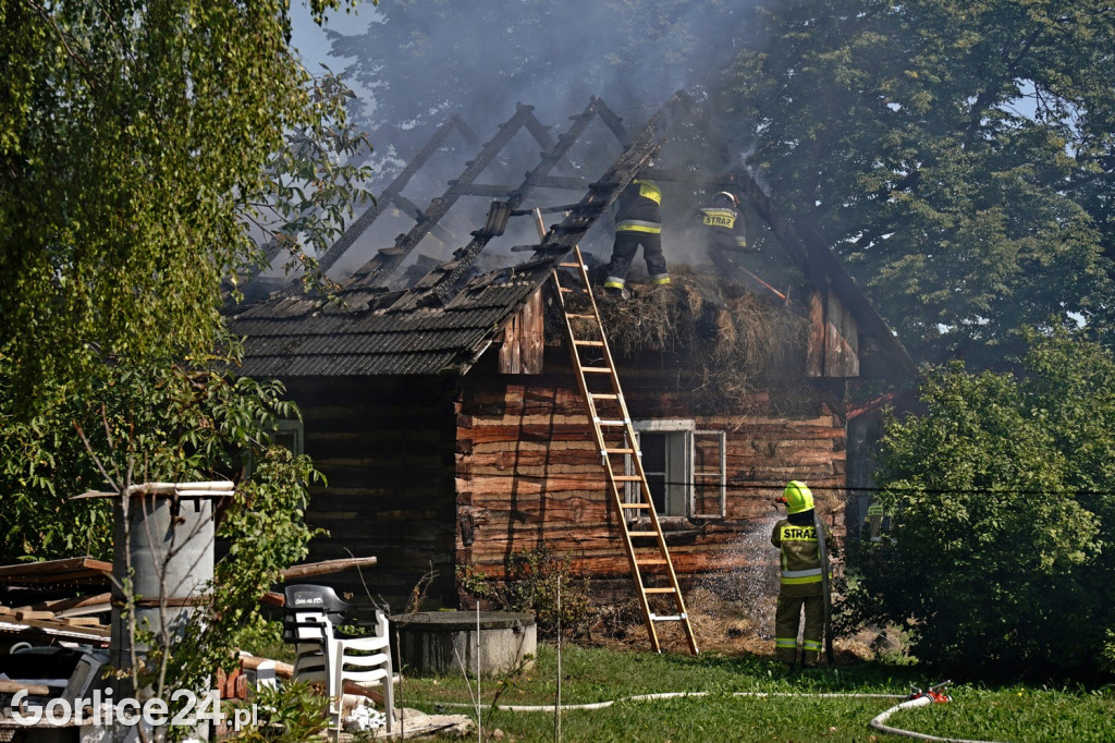 Pożar drewnianego budynku w Kobylance 04.09.