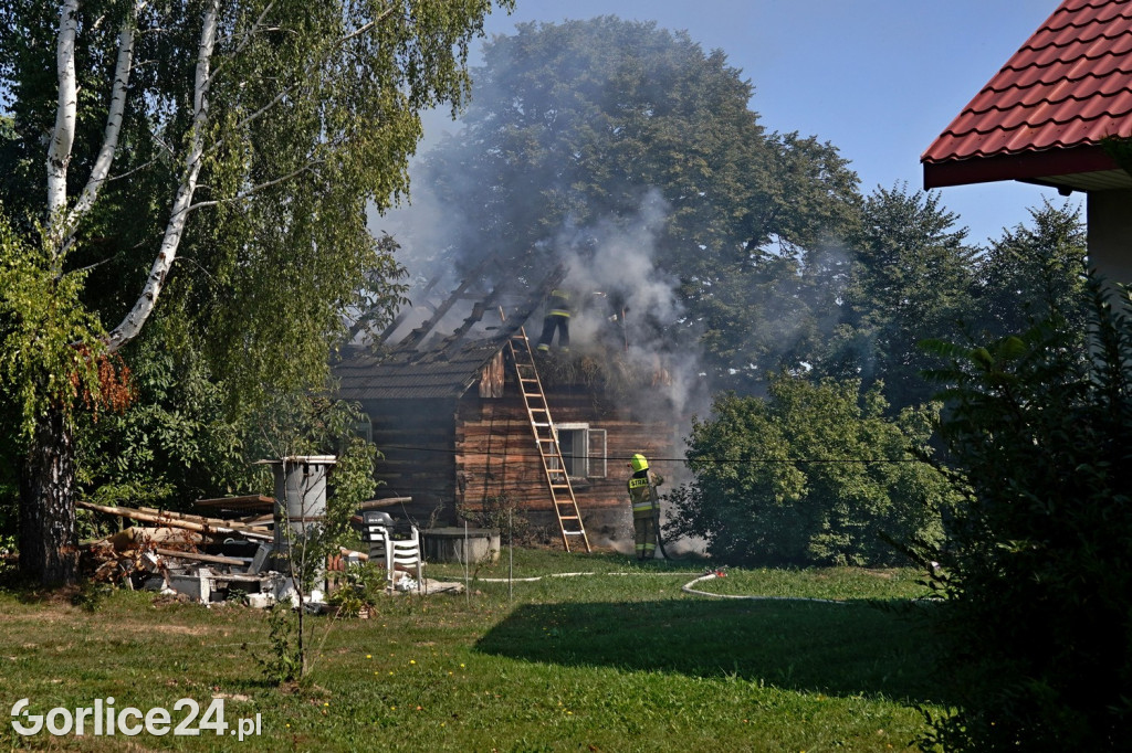 Pożar drewnianego budynku w Kobylance 04.09.