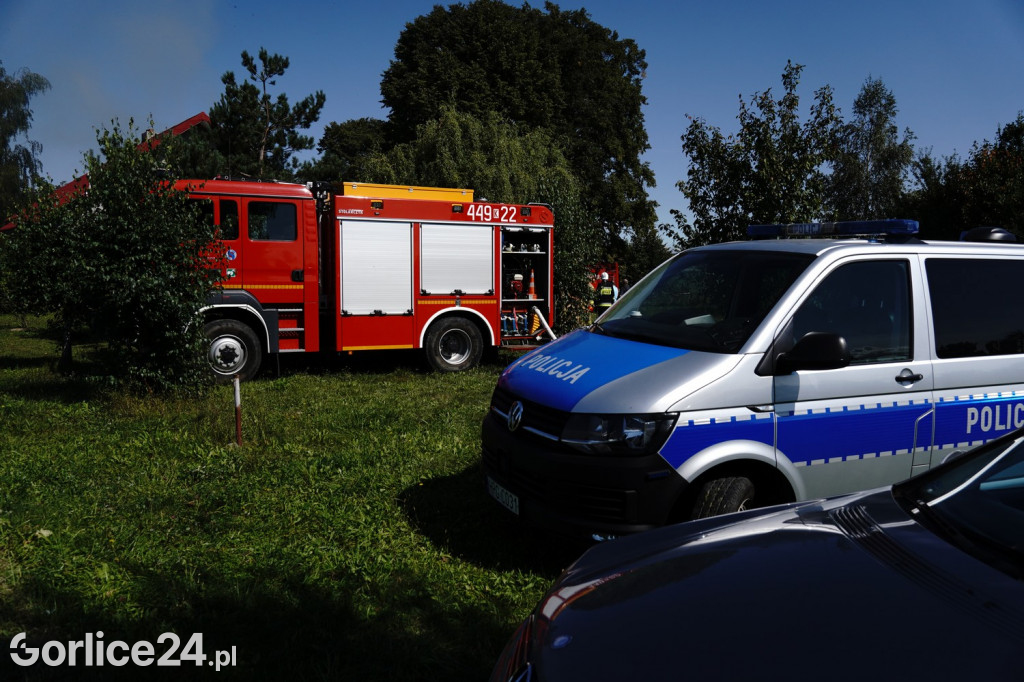 Pożar drewnianego budynku w Kobylance 04.09.