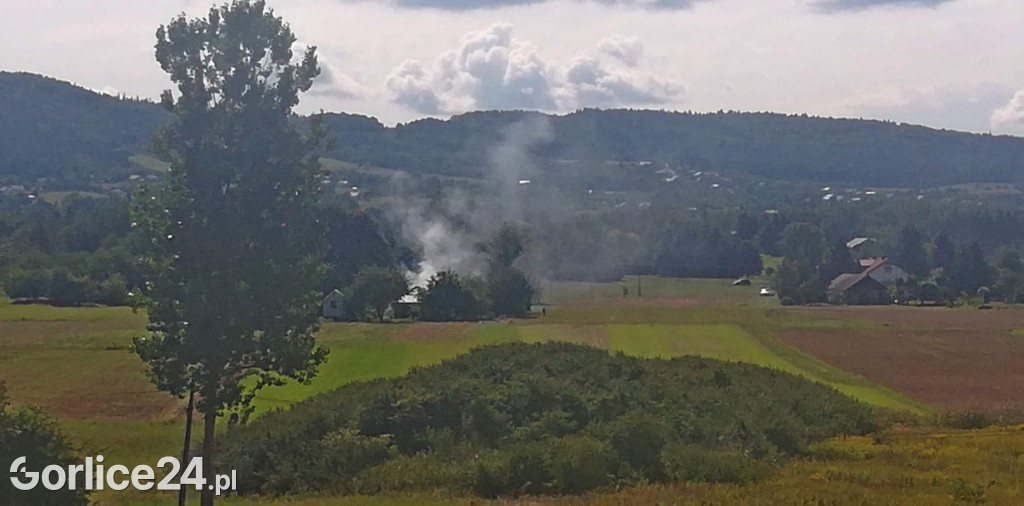 Pożar drewnianego budynku w Kobylance 04.09.