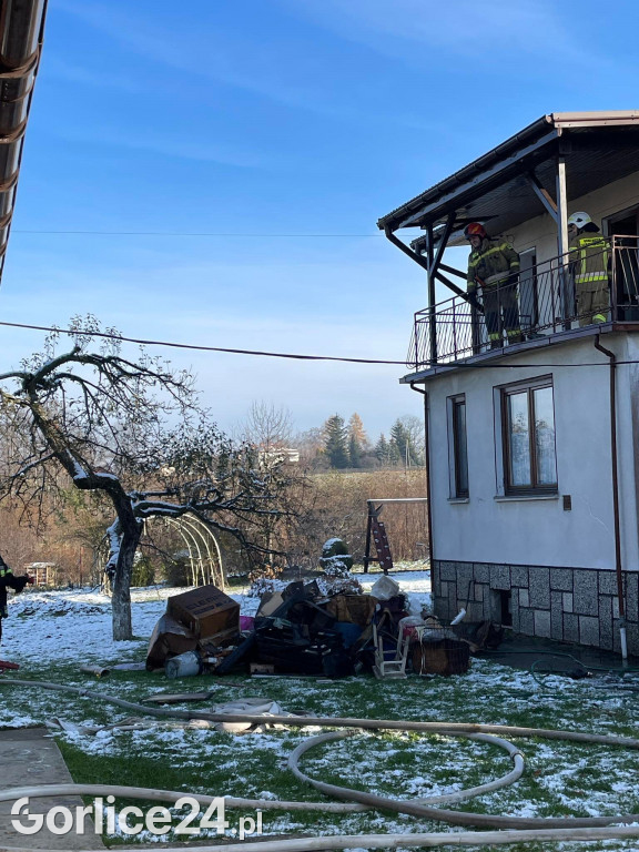 Pożar domu w Dominikowicach 21.11.