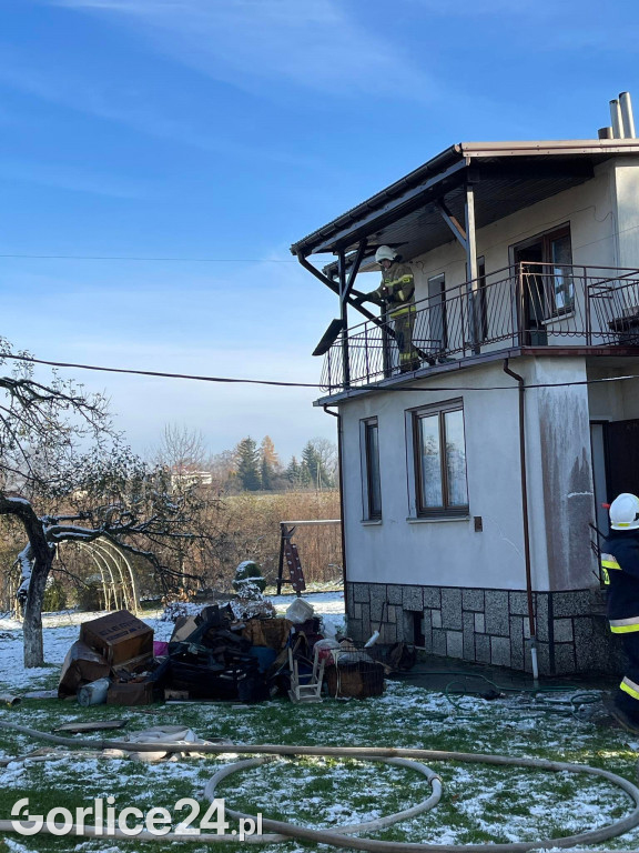 Pożar domu w Dominikowicach 21.11.