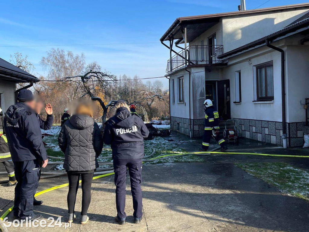 Pożar domu w Dominikowicach 21.11.