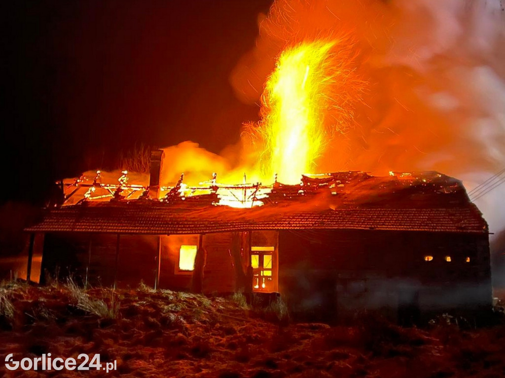 Strzeżyn. Pożar drewnianego domu