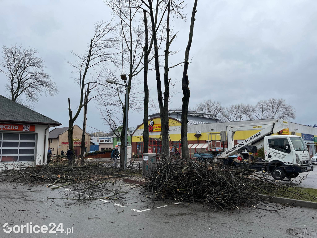 Wycinka drzew przy stacji paliw (19.02.)