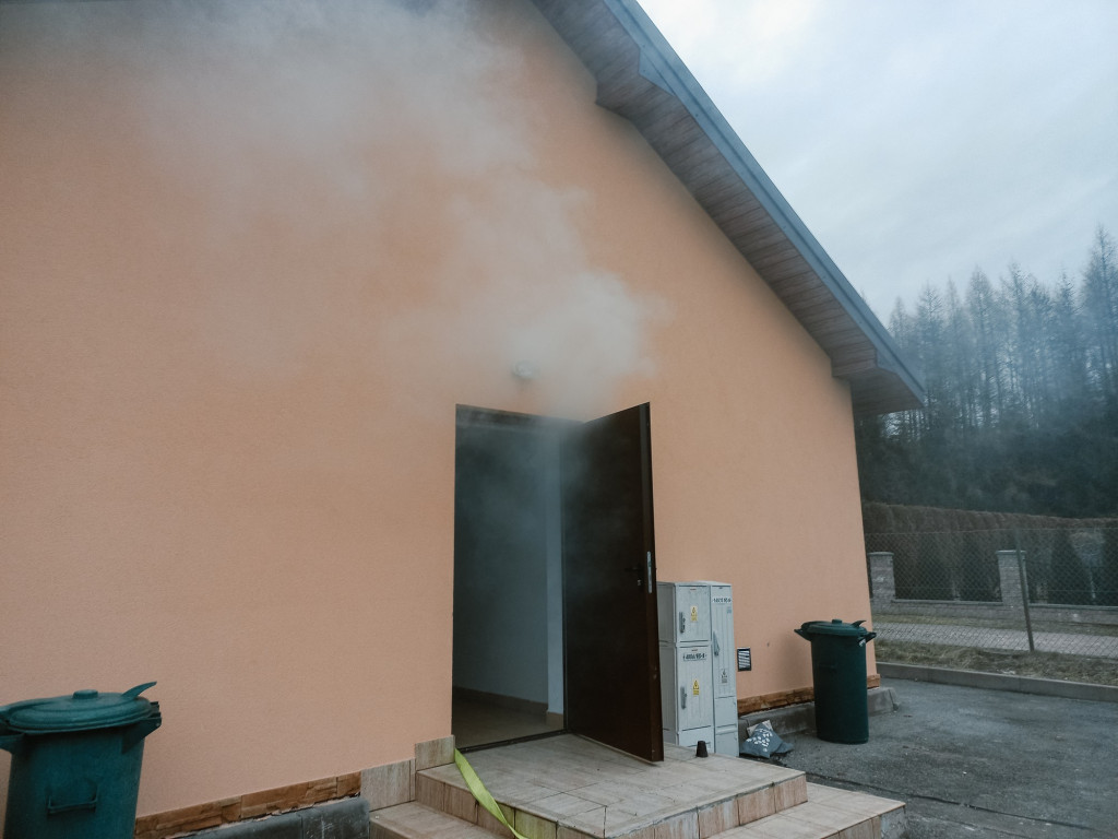 Ćwiczenia strażaków w Moszczenicy (18.02.)