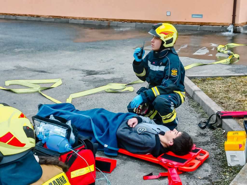 Ćwiczenia strażaków w Moszczenicy (18.02.)