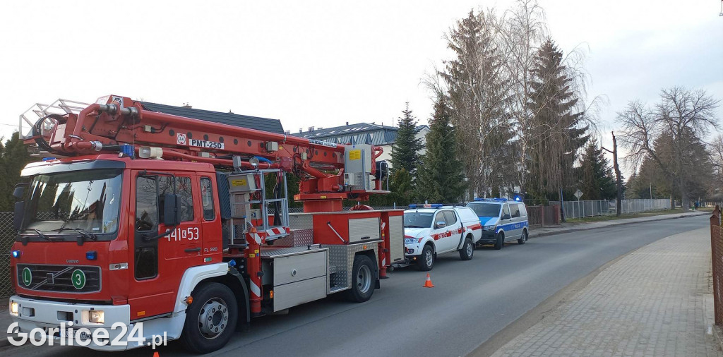 Pożar budynku przy ulicy Szpitalnej w Gorlicach