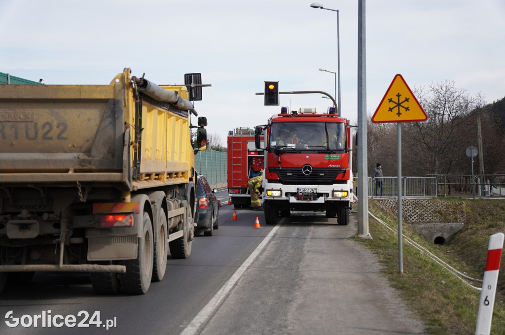 Pożar traw przy ul. Parkowej w Gorlicach (14.03.)