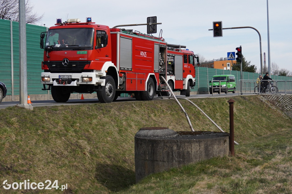 Pożar traw przy ul. Parkowej w Gorlicach (14.03.)