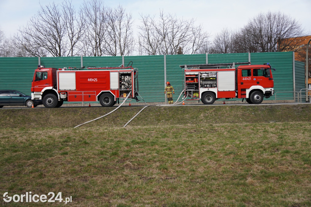 Pożar traw przy ul. Parkowej w Gorlicach (14.03.)