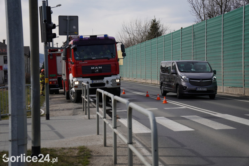 Pożar traw przy ul. Parkowej w Gorlicach (14.03.)