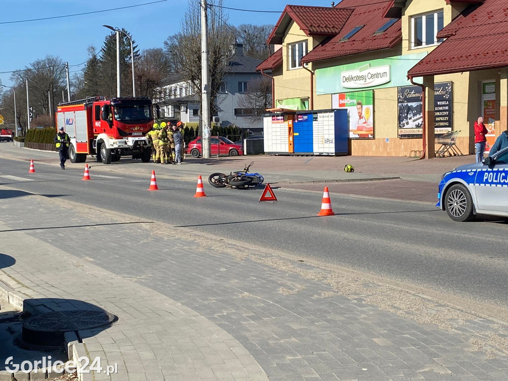 Biecz - zderzenie motocyklisty z osobówką (17.03.)