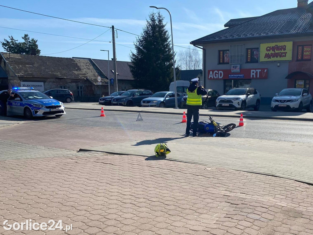 Biecz - zderzenie motocyklisty z osobówką (17.03.)