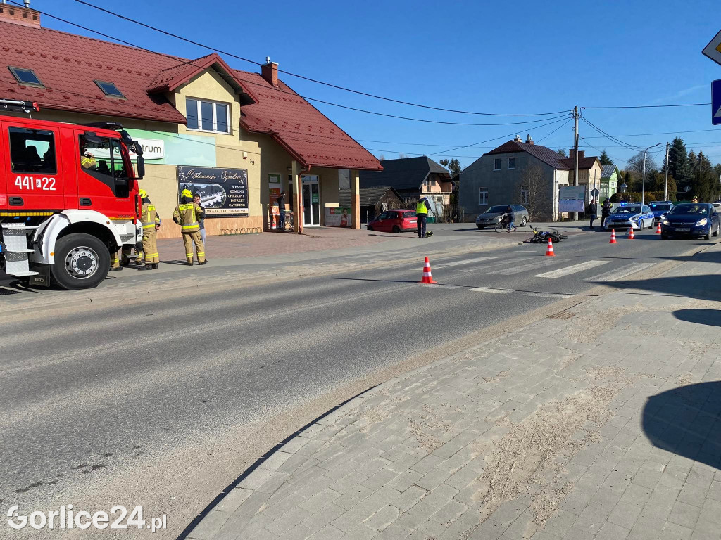 Biecz - zderzenie motocyklisty z osobówką (17.03.)