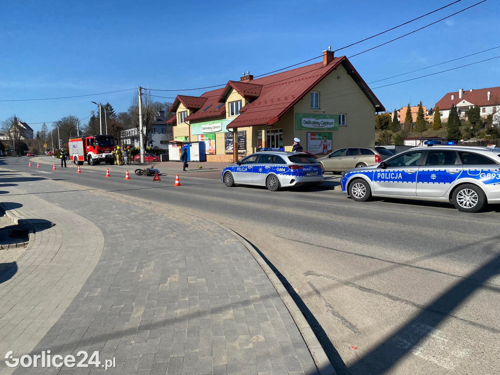 Biecz - zderzenie motocyklisty z osobówką (17.03.)