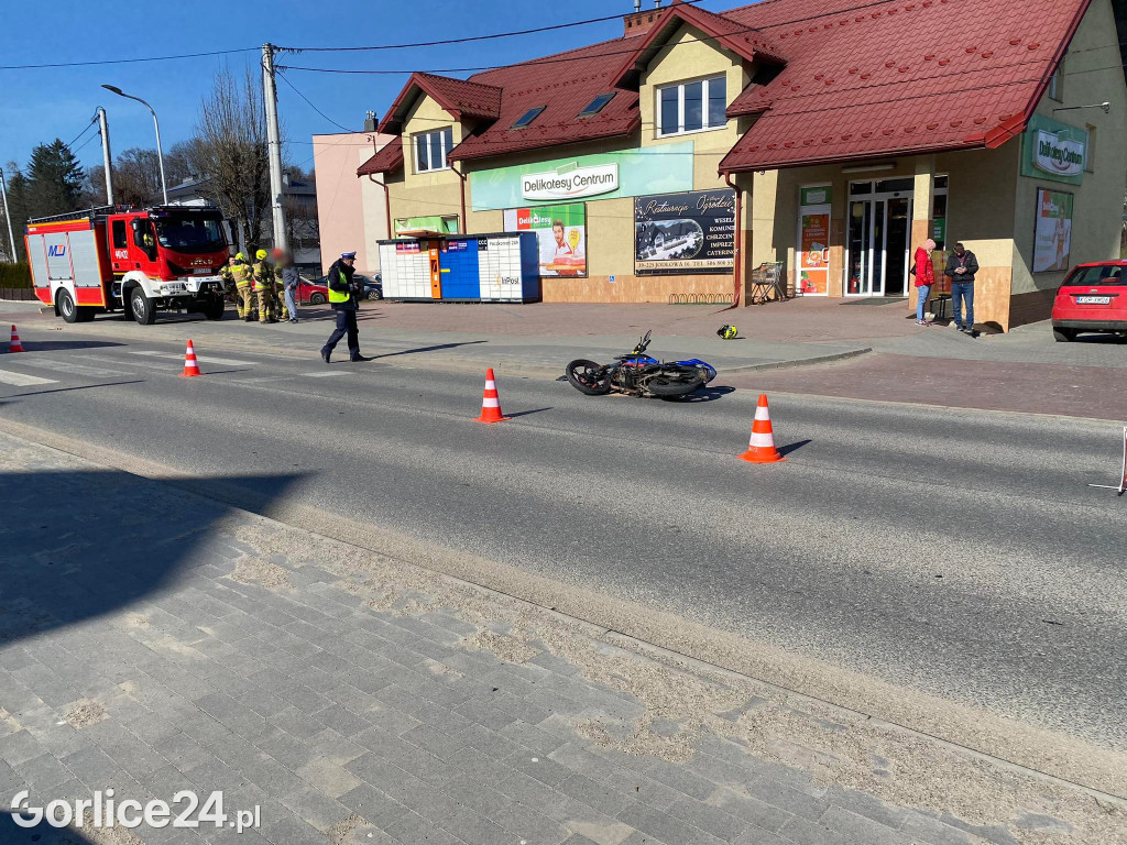 Biecz - zderzenie motocyklisty z osobówką (17.03.)