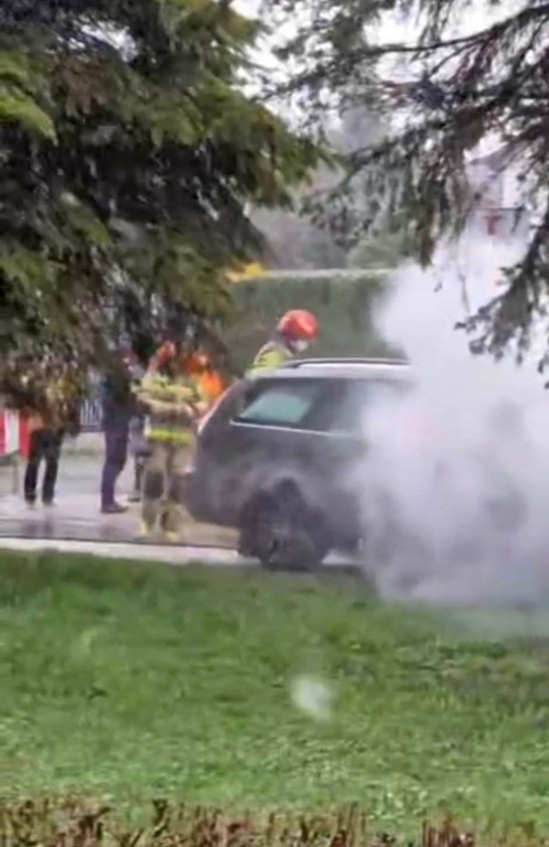 Gorlice. Pożar samochodu (03.04.)