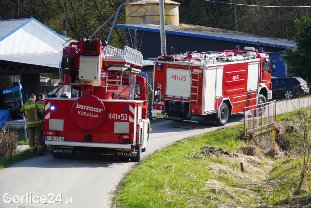 Pożar starej szkoły w Staszkówce (11.04.)
