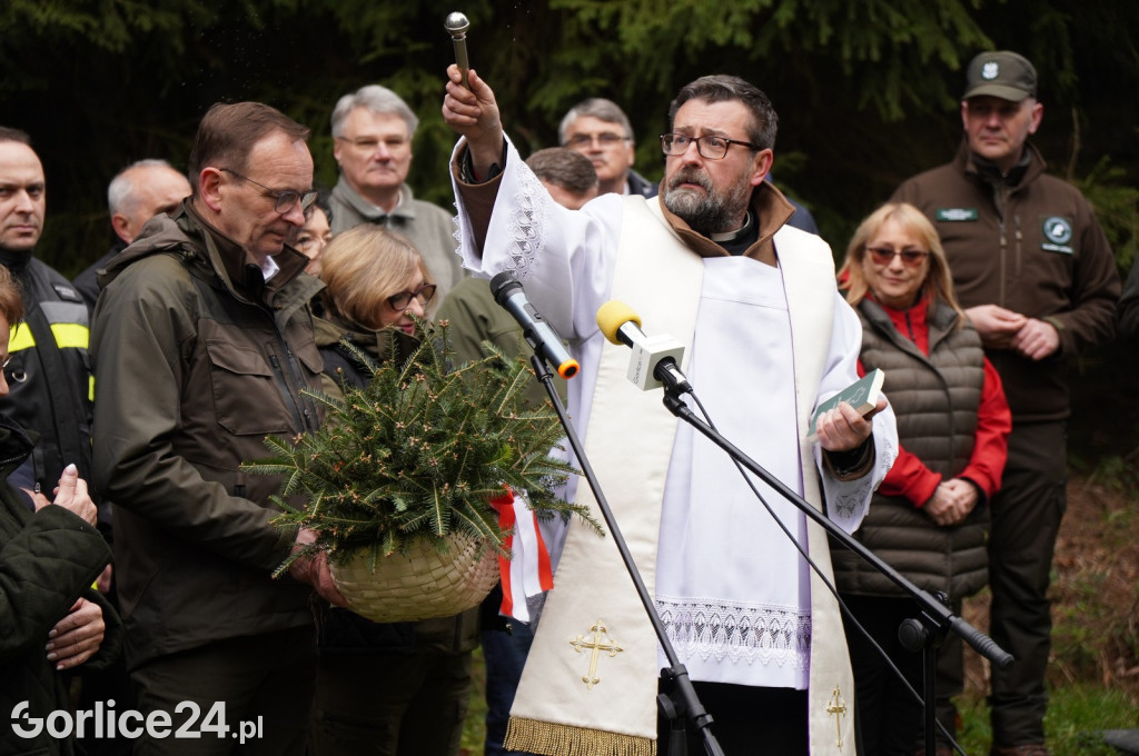 Magura Małastowska. Sadzenie lasu im. Jana Pawła II
