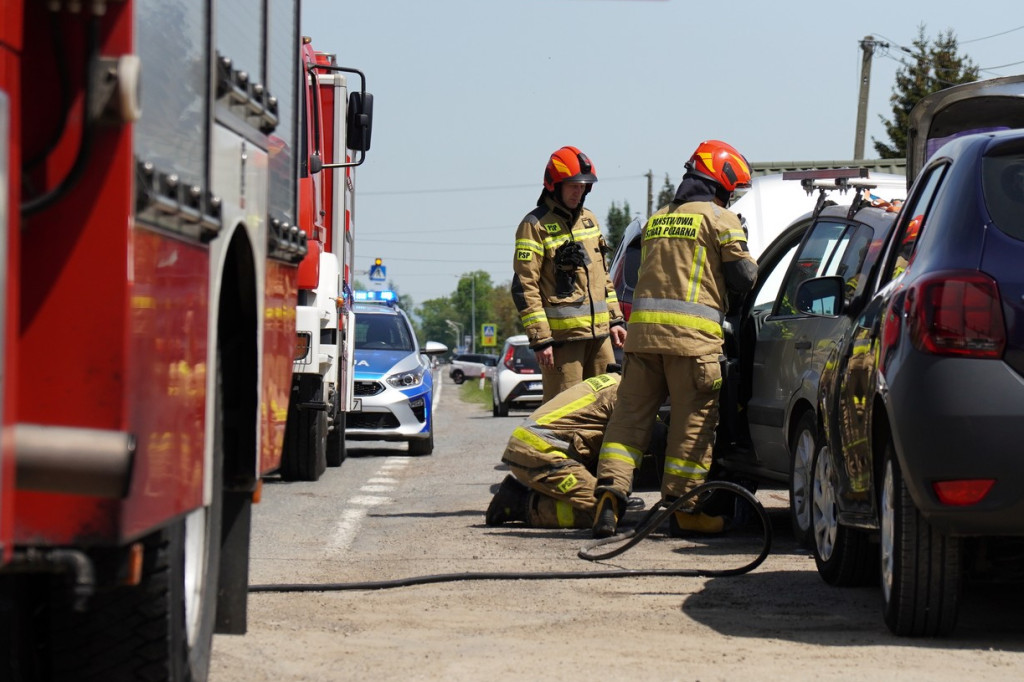 Pożar samochodu na DK28 w Ropicy Polskiej (21.05.)