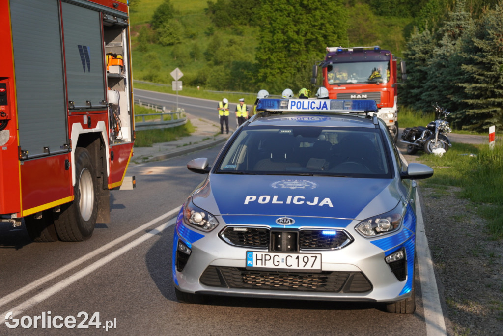 Zderzenie motocykla w Łużnej (27.05.)