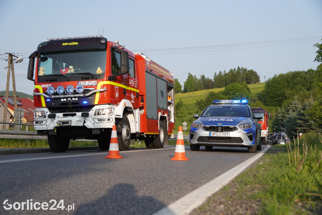 Zderzenie motocykla w Łużnej (27.05.)