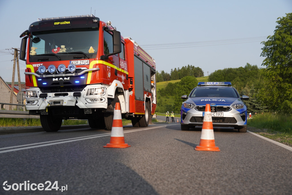 Zderzenie motocykla w Łużnej (27.05.)